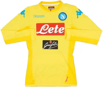 2017-18 Napoli Authentic Away L/S Shirt - 10/10 - (S)
