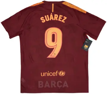2017-18 Barcelona Authentic Third Shirt Suarez #9 (XL)