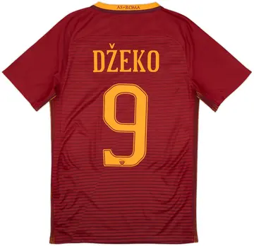 2016-17 Roma Authentic Home Shirt Dzeko #9 - 10/10 - (S)