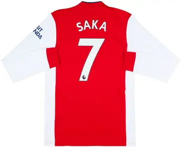 2021-22 Arsenal Home L/S Shirt Saka #7 - 10/10 - (S)