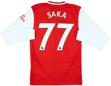 2019-20 Arsenal Home L/S Shirt Saka #77 (XS)