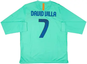 2010-11 Barcelona Player Issue Away L/S Shirt David Villa #7 - 10/10 - (XXL)