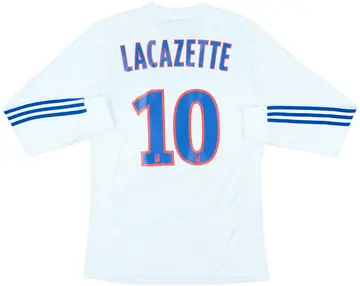 2012-13 Lyon Home Player Issue L/S Shirt Lacazette #10 (M)