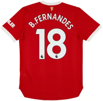 2021-22 Manchester United Authentic Home Shirt B.Fernandes #18 - 10/10 - (S)