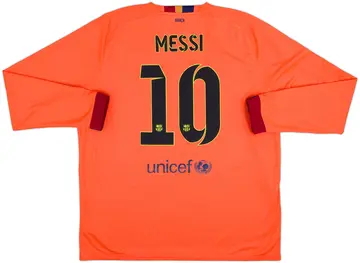 2014-15 Barcelona Away L/S Shirt Messi #10 - 10/10 - (XXL)