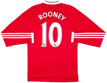2015-16 Manchester United Home L/S Shirt Rooney #10 - 10/10 - (S)