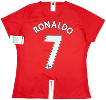 2007-09 Manchester United Home Shirt Ronaldo #7 (Women's XL)