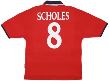 1999-01 England Away Shirt Scholes #8 - 10/10 - (M)