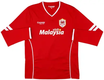 2014-15 Cardiff Home/Home L/S Shirt - 10/10 - (M)