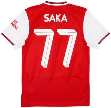 2019-20 Arsenal Home Shirt Saka #77 - 10/10 - (S)