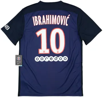 2015-16 Paris Saint-Germain Home Shirt Ibrahimovic #10 (M)