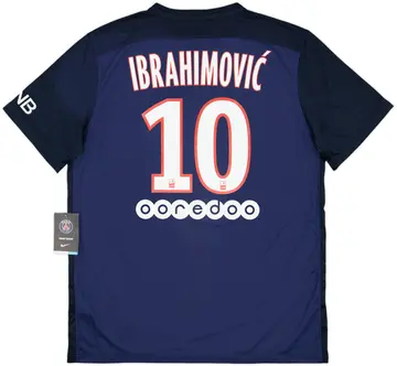 2015-16 Paris Saint-Germain Home Shirt Ibrahimovic #10 (L)