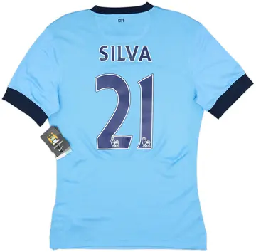 2014-15 Manchester City Authentic Home Shirt Silva #21 (M)