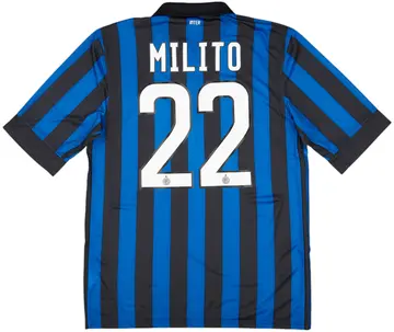 2011-12 Inter Milan Home Shirt Milito #22 (M)