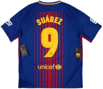 2017-18 Barcelona Home Shirt Suarez #9 (L)