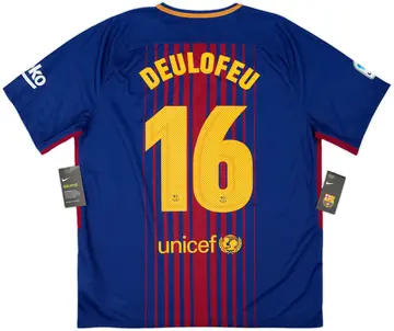 2017-18 Barcelona Home Shirt Deulofeu #16 (XL)