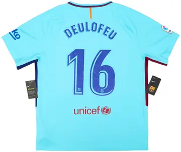2017-18 Barcelona Away Shirt Deulofeu #16 (XL)
