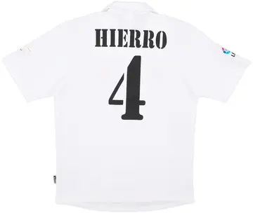2001 Real Madrid Home Shirt Hierro #4 (M)