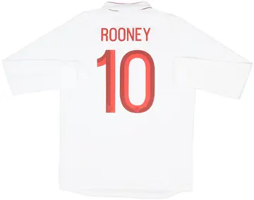 2012-13 England Home L/S Shirt Rooney #10 (L)