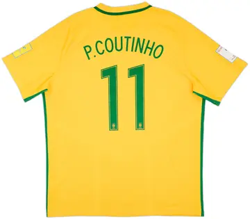 2016-17 Brazil Authentic Home Shirt P.Coutinho #11 (XXL)