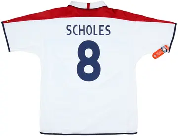 2003-05 England Home Shirt Scholes #8 (XL)