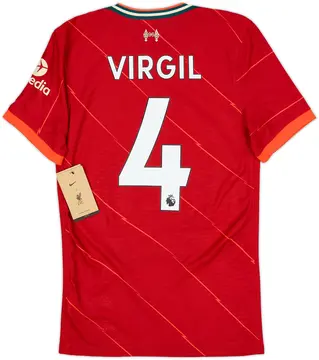 2021-22 Liverpool Authentic Home Shirt Virgil #4 (XS)
