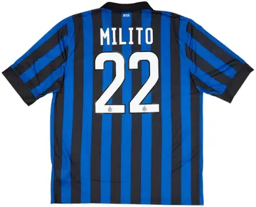2011-12 Inter Milan Home Shirt Milito #22 (XL)