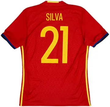 2016-17 Spain Home Shirt Silva #21 - 10/10 - (M)