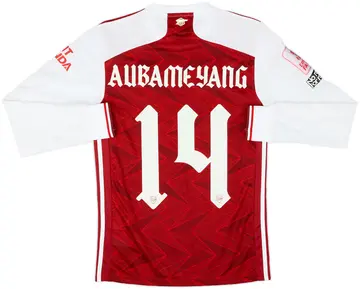 2020-21 Arsenal Home L/S Shirt Aubameyang #14 (XS)