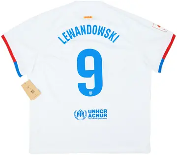 2023-24 Barcelona Away Shirt Lewandowski #9 (XXL)