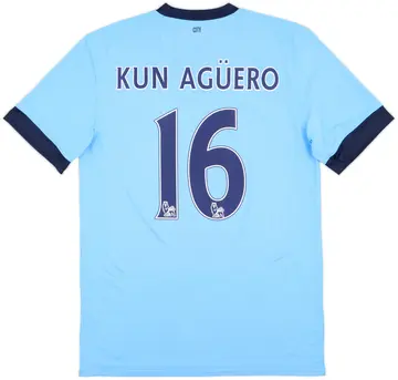 2014-15 Manchester City Home Shirt Kun Aguero #16 - 10/10 - (M)