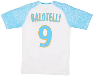 2018-19 Olympique Marseille Home Shirt Balotelli #9 - 10/10 - (XS)