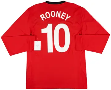 2009-10 Manchester United Player Issue Home L/S Shirt Rooney #10 (XL)
