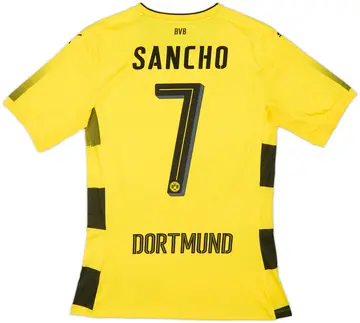 2017-18 Borussia Dortmund Player Issue (ACTV Fit) Home Shirt Sancho #7 (L)