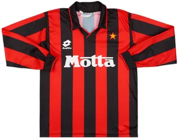 1993-94 AC Milan Home L/S Shirt - 10/10 - (M.Boys)