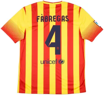 2013-15 Barcelona Away Shirt Fabregas #4 - 10/10 - (L)
