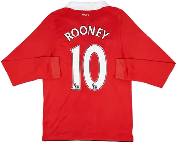 2010-11 Manchester United Home L/S Shirt Rooney #10 (M)