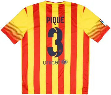 2013-15 Barcelona Away Shirt Pique #3 (L)