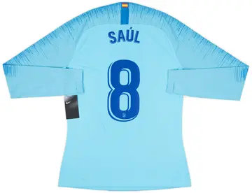 2018-19 Atletico Madrid Player Issue Away L/S Shirt Saul #8 (L)