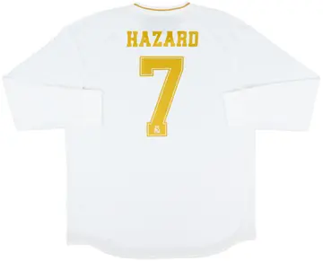 2019-20 Real Madrid Authentic Home L/S Shirt Hazard #7 (XL)