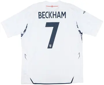 2007-09 England Home Shirt Beckham #7 (XL)