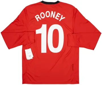 2009-10 Manchester United Home L/S Shirt Rooney #10 (M)