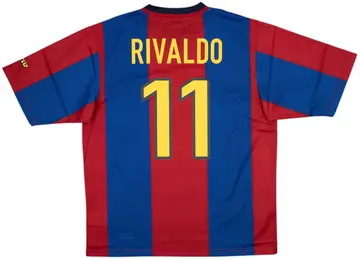 1998-00 Barcelona Basic Home Shirt Rivaldo #11 (L)
