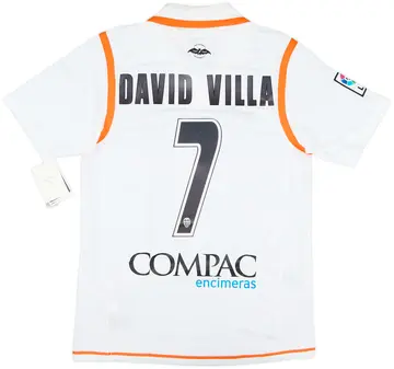 2007-08 Valencia Home Shirt David Villa #7 (S)