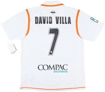 2007-08 Valencia Home Shirt David Villa #7 (L)