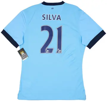 2014-15 Manchester City Authentic Home Shirt Silva #21 (XL)