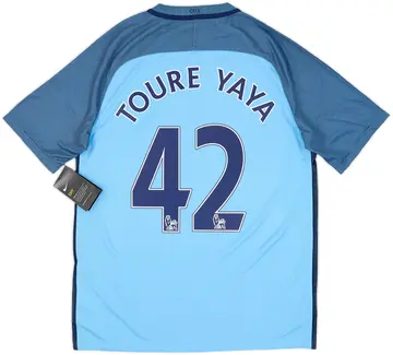 2016-17 Manchester City Home Shirt Toure Yaya #42 (M)
