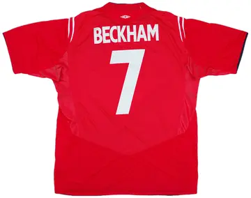 2004-06 England Away Shirt Beckham #7 (XL)