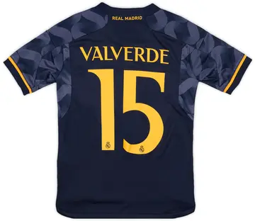 2023-24 Real Madrid Away Shirt Valverde #15 (XS.Kids)
