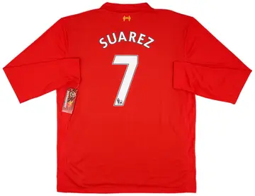 2012-13 Liverpool Home L/S Shirt Suarez #7 (XXL)